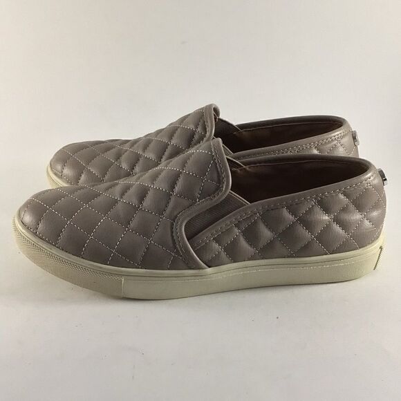 Steve Madden Ecentrcq womens quilted loafers shoes taupe gray size 7.5 M - Picture 3 of 8
